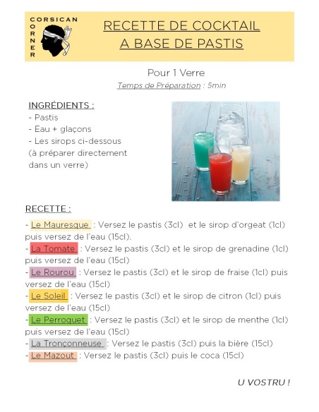 Casa Angeli  « Pastis à l’ancienne » - Apéritif corse