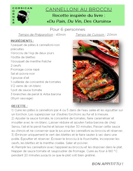 Cannelloni au Brocciu - Conserverie de Casatorra