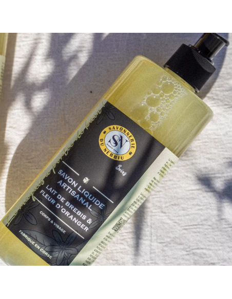 Savon liquide lait de Brebis & Fleur D'oranger - Savonnerie Du Nebbiu