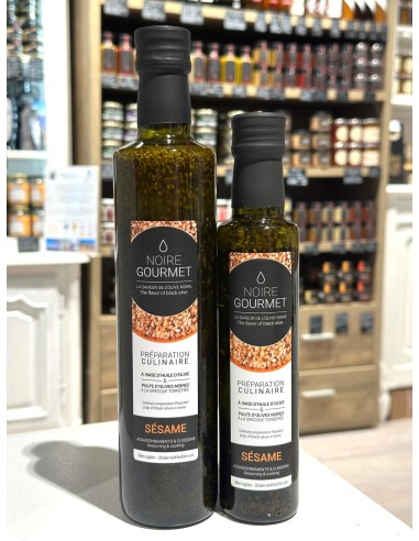 Huile d'olive vierge extra & pulpe d'olives noires & sésame - Noire Gourmet 50 cl