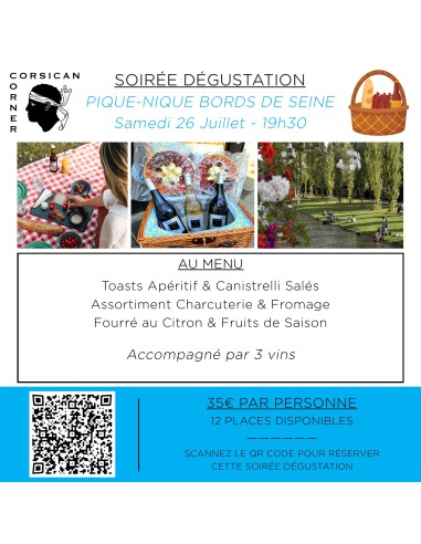 Soirée dégustation : Pique-Nique Bords de Seine - Samedi 26 Juillet 2025 - 19h30