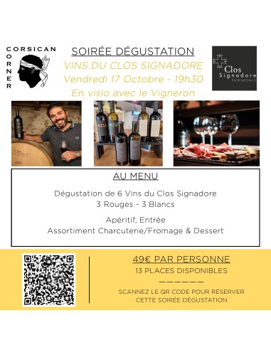 Soirée dégustation : Spéciale Vins du Clos Signadore - Vendredi 17 Octobre - 19h30